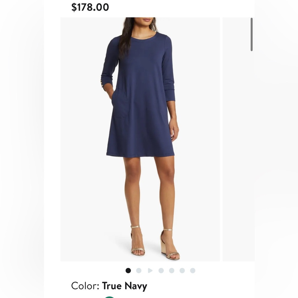 NWT Lilly Pulitzer Navy UPF 50+ Solia Downtime Dress Sz M